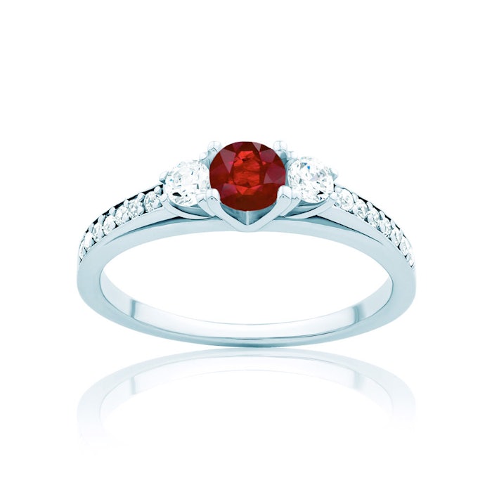 Prsteň Red Passion: biele zlato, rubín