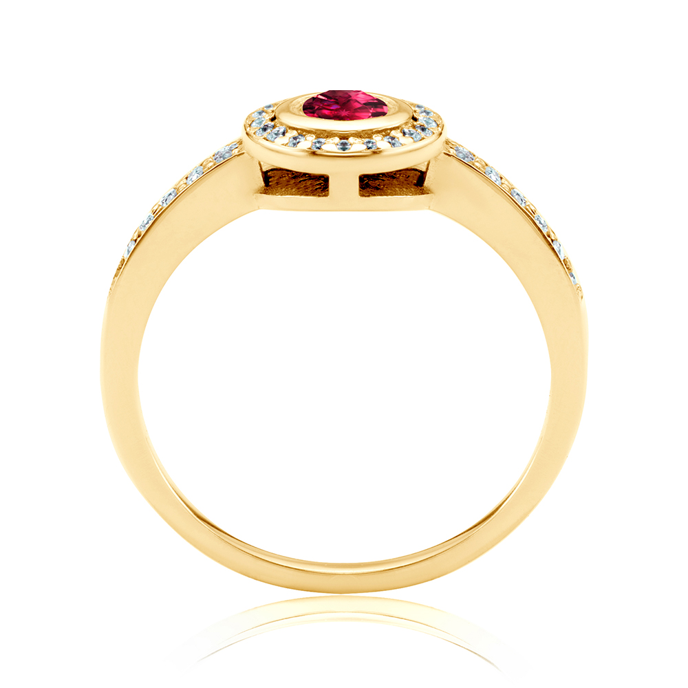 Pierścionek Red Passion: złoty, rubin - 3