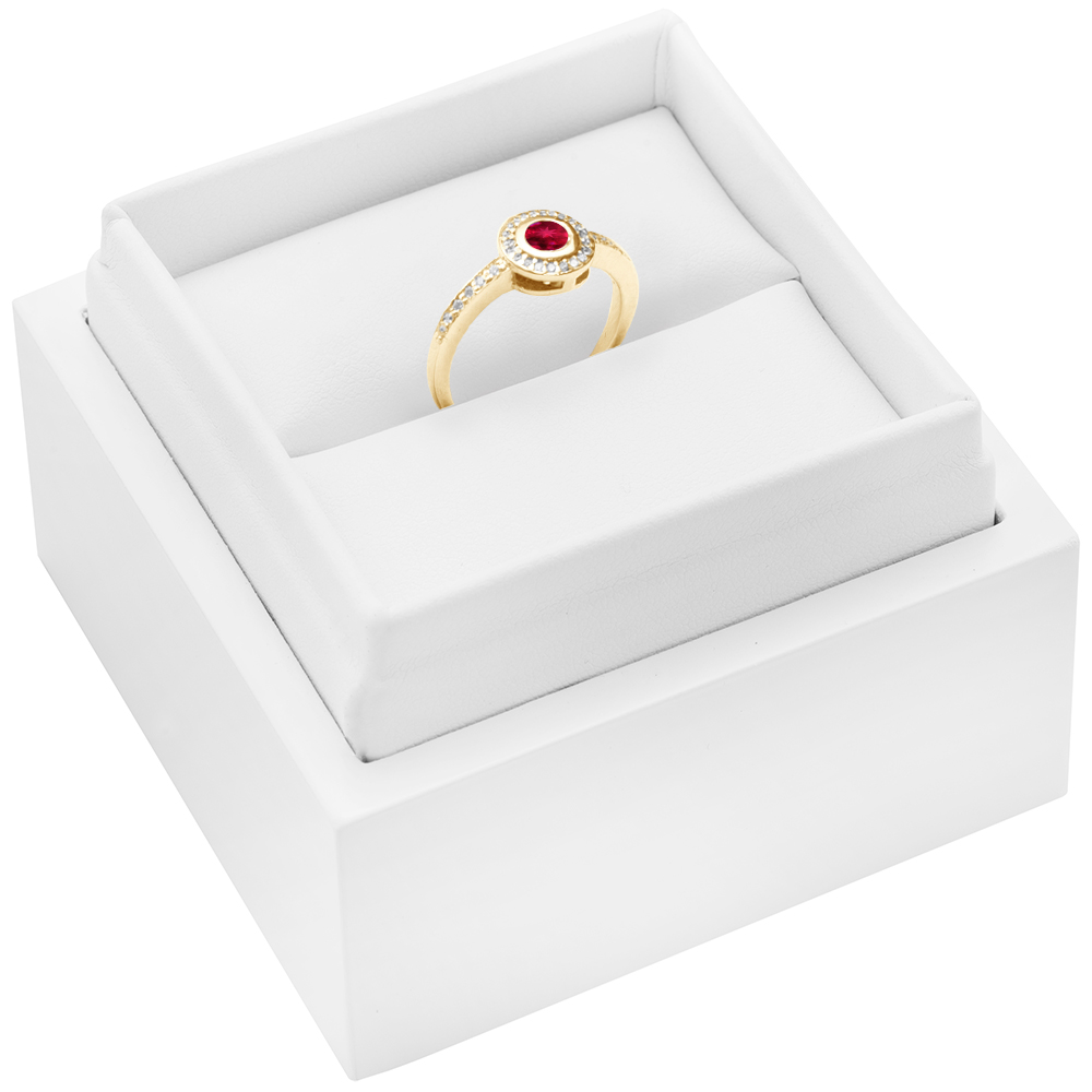 Pierścionek Red Passion: złoty, rubin - 4
