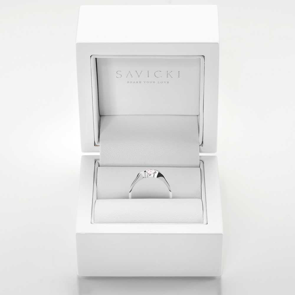 Pierścionek zaręczynowy Minimalism: białe złoto, diament