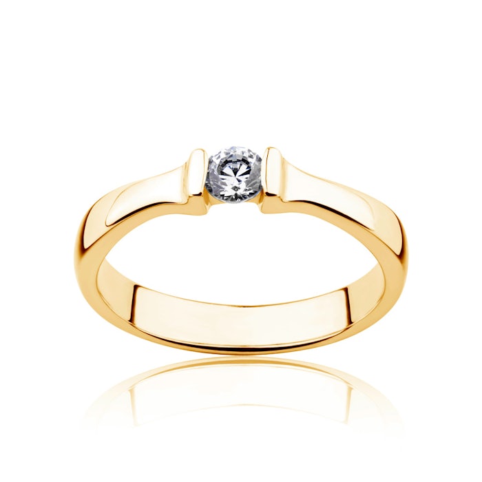 Zásnubní prsten Minimalism: žluté zlato, diamant