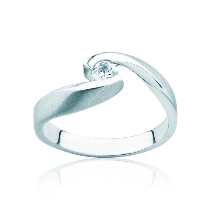 Minimalism Collection | Tension Engagement Ring: white gold, diamond