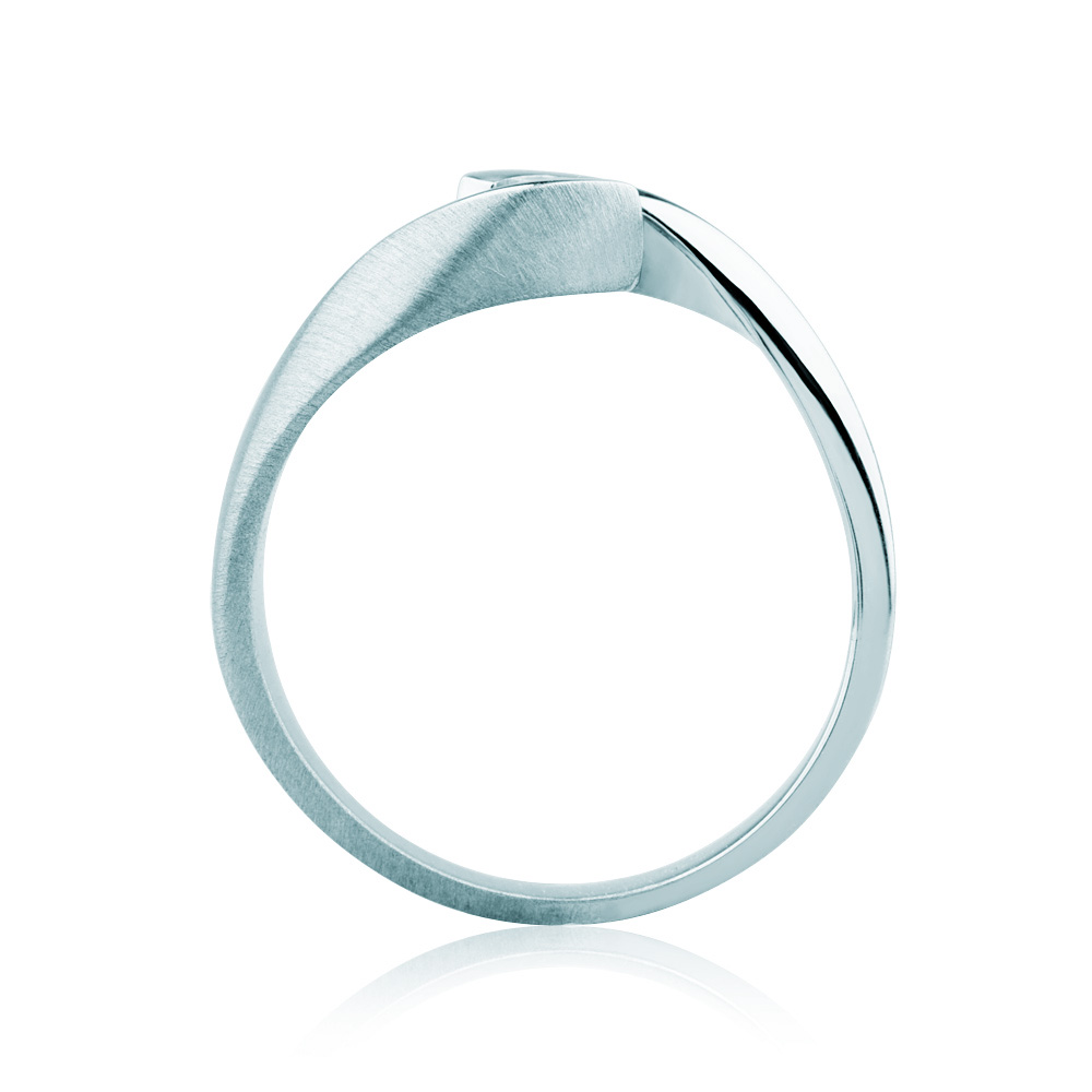 Pierścionek zaręczynowy Minimalism: białe złoto, diament - 3