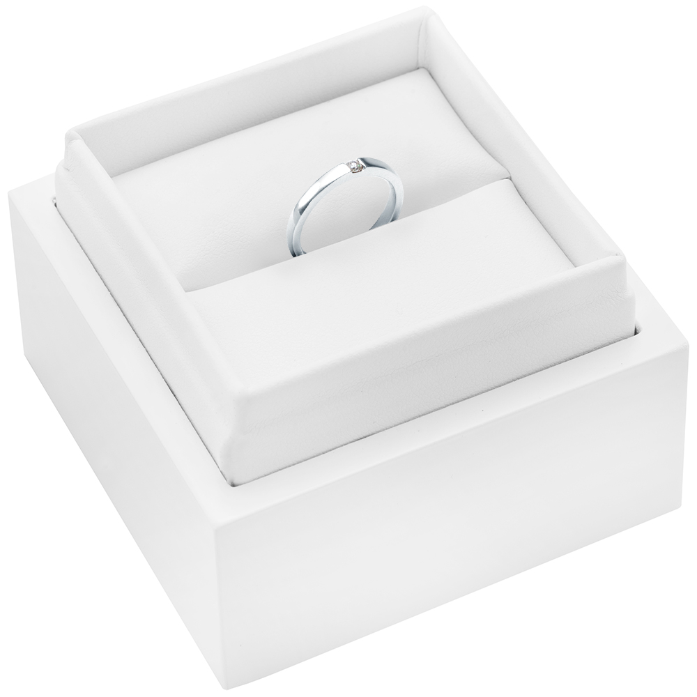 Pierścionek zaręczynowy Minimalism: białe złoto, diament