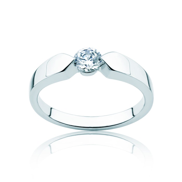 Pierścionek zaręczynowy Minimalism: białe złoto, diament