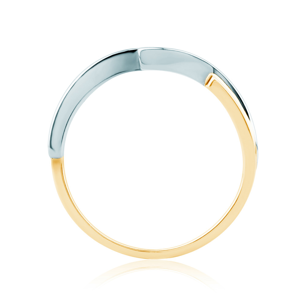 Pierścionek zaręczynowy Minimalism: dwukolorowe złoto, z diamentem - 4