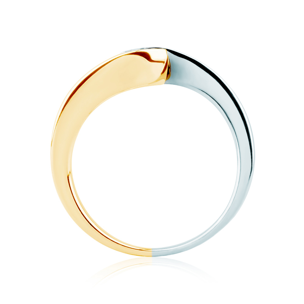 Pierścionek zaręczynowy Minimalism: dwukolorowe złoto, z diamentem
