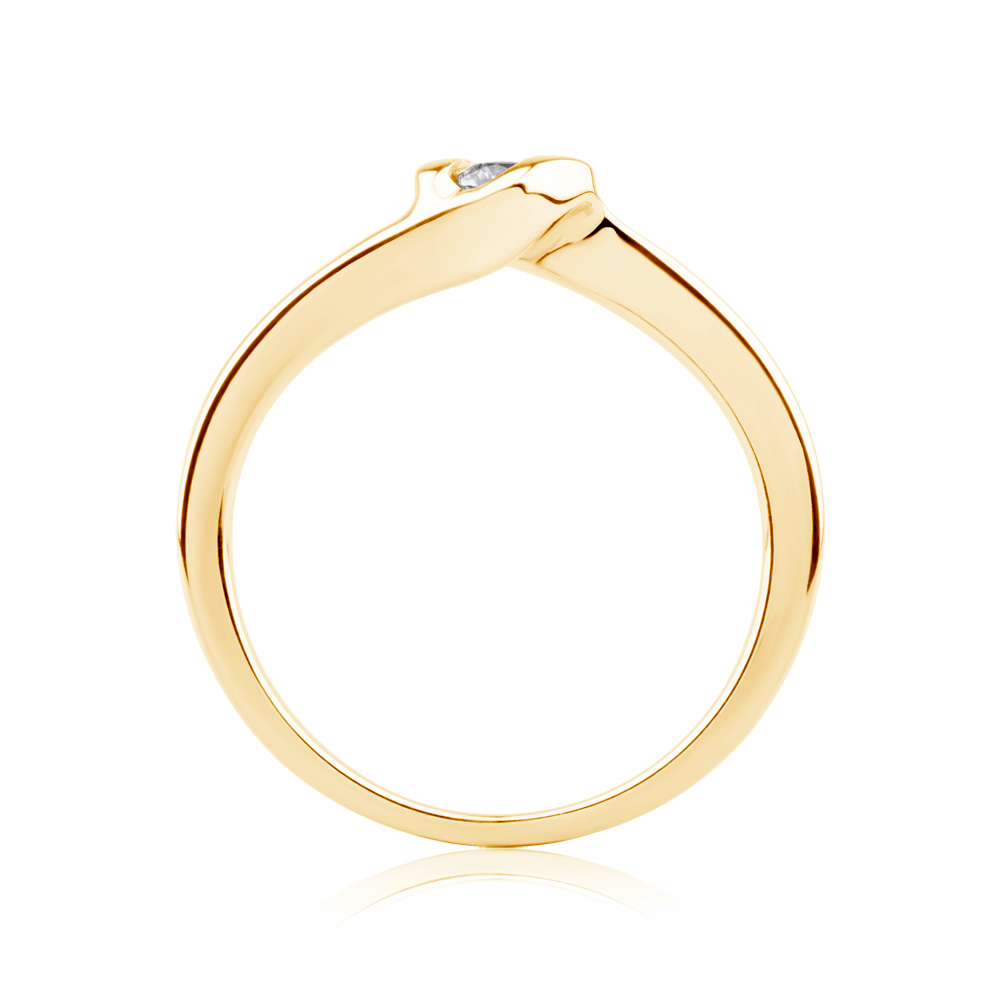 Pierścionek zaręczynowy Minimalism: złoty, diament