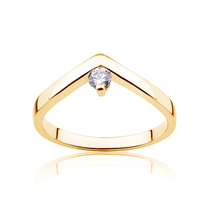 Zásnubný prsteň Minimalism: žlté zlato, diamant