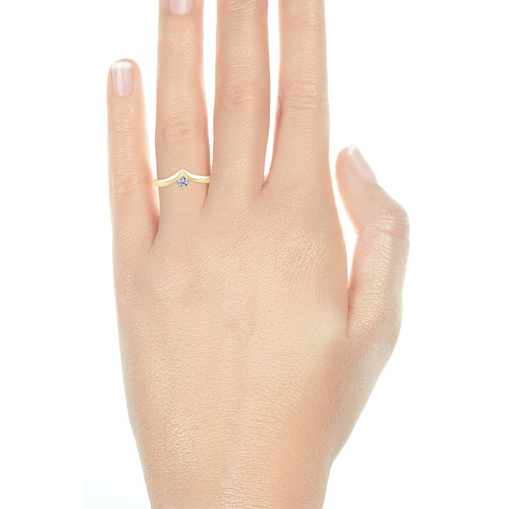 Pierścionek zaręczynowy Minimalism: złoty, diament