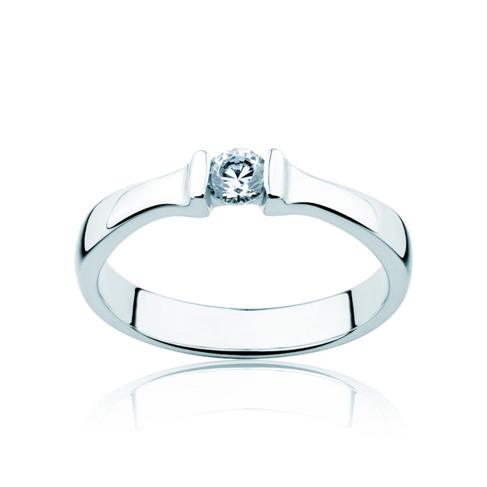 Pierścionek zaręczynowy Minimalism: białe złoto, diament