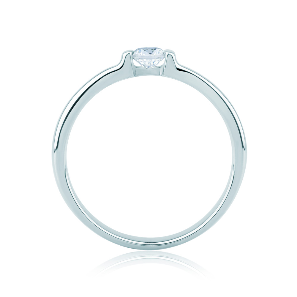 Pierścionek zaręczynowy Minimalism: białe złoto, diament