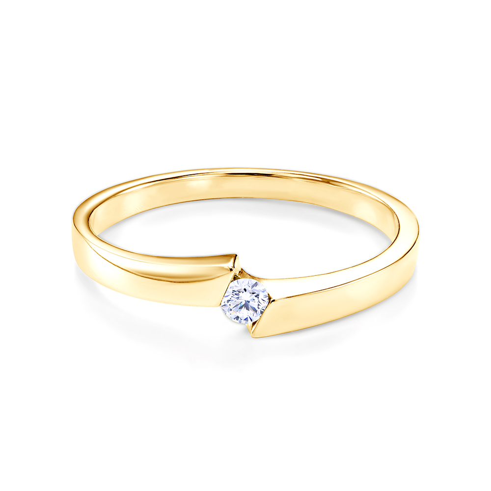 Pierścionek zaręczynowy Minimalism: złoty, diament