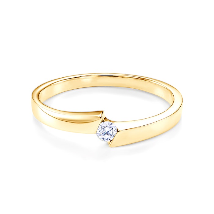 Pierścionek zaręczynowy Minimalism: złoty, diament