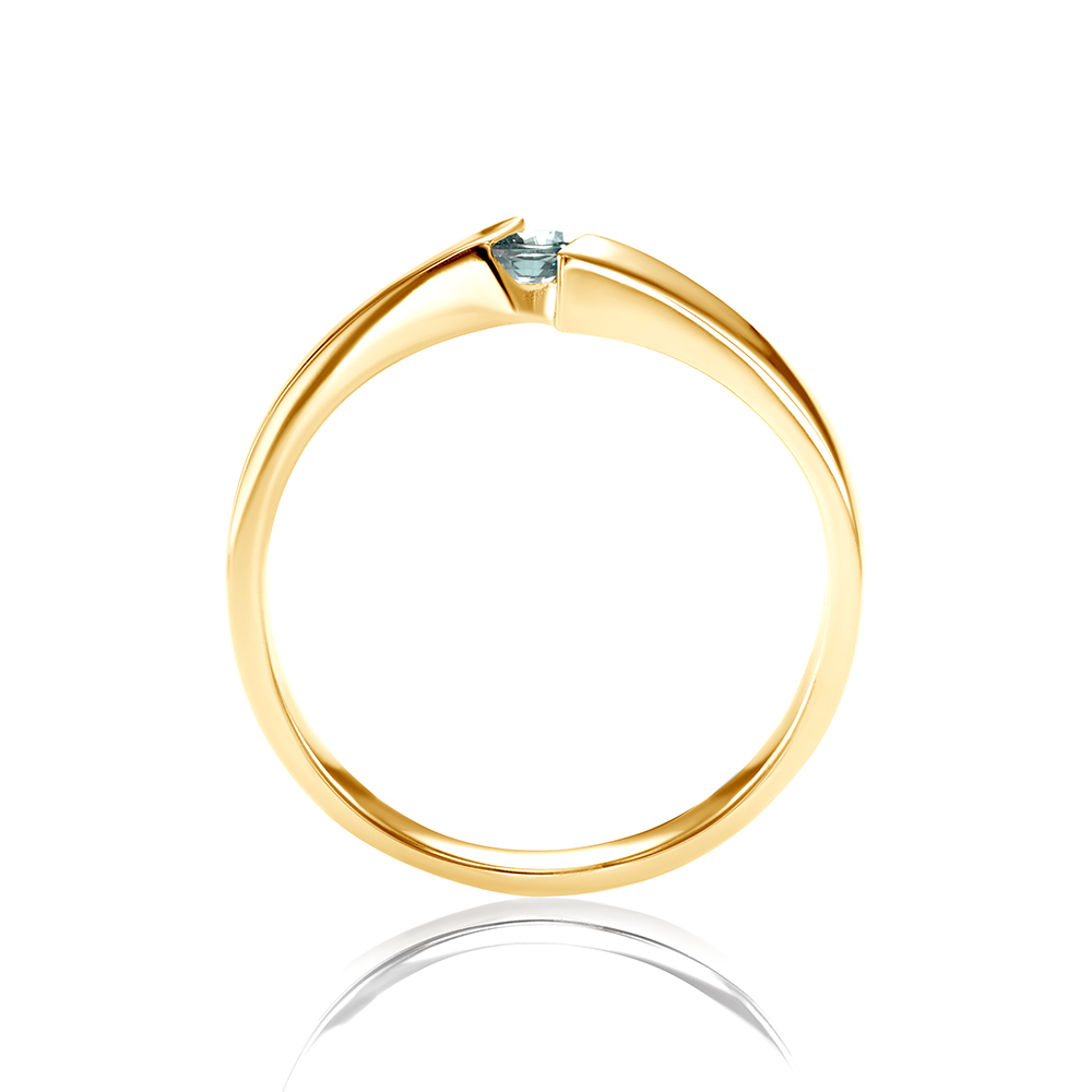 Pierścionek zaręczynowy Minimalism: złoty, diament