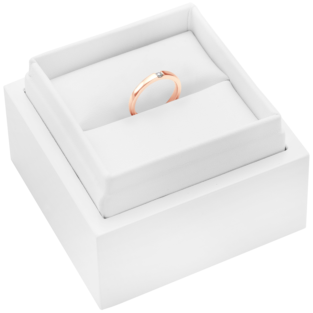 Pierścionek zaręczynowy Minimalism: różowe złoto, diament