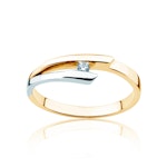 Pierścionek zaręczynowy Minimalism: dwukolorowe złoto, z diamentem