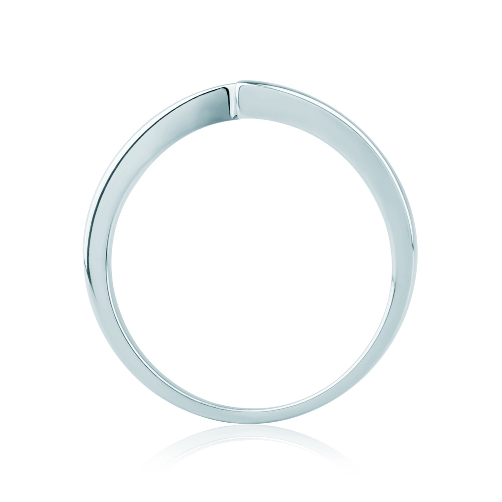 Pierścionek zaręczynowy Minimalism: białe złoto, diament - 3