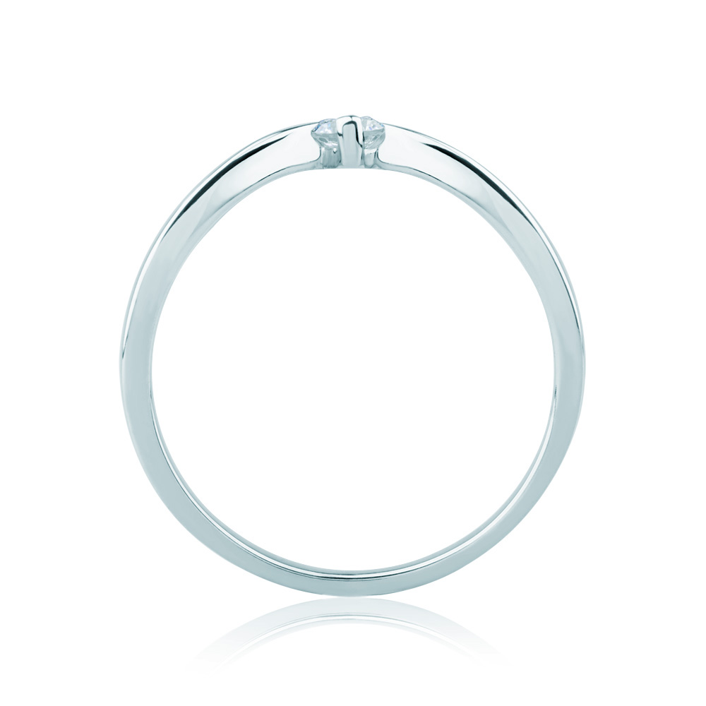 Pierścionek zaręczynowy Minimalism: białe złoto, diament - 3