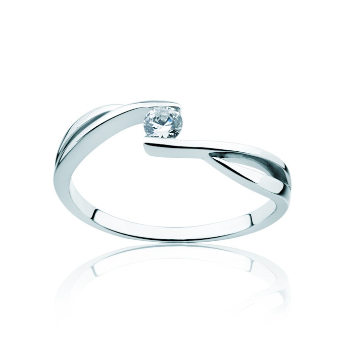 Pierścionek zaręczynowy Minimalism: białe złoto, diament