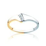 Pierścionek zaręczynowy Minimalism: dwukolorowe złoto, z diamentami