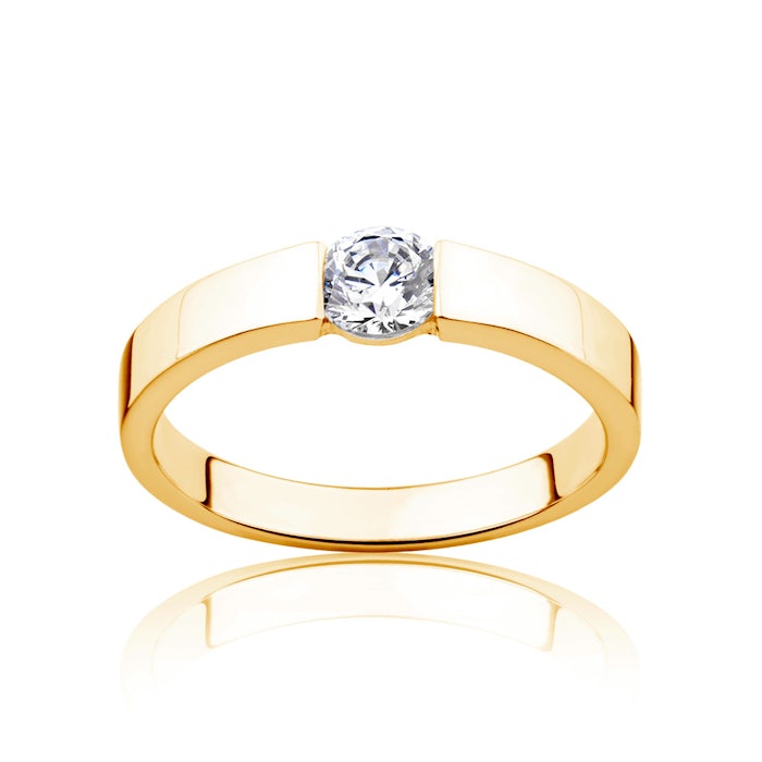 Pierścionek zaręczynowy Minimalism: złoty, diament