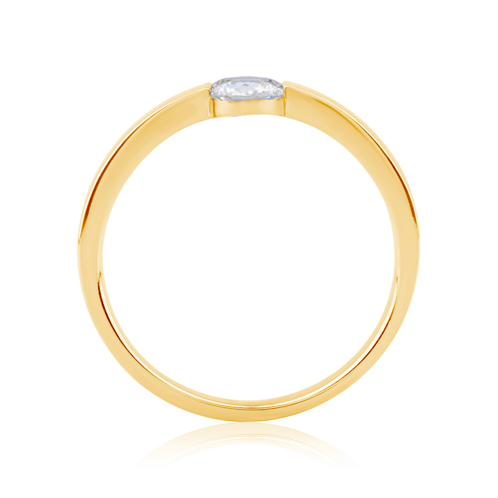 Verlobungsring Minimalismus: Gold, Diamant