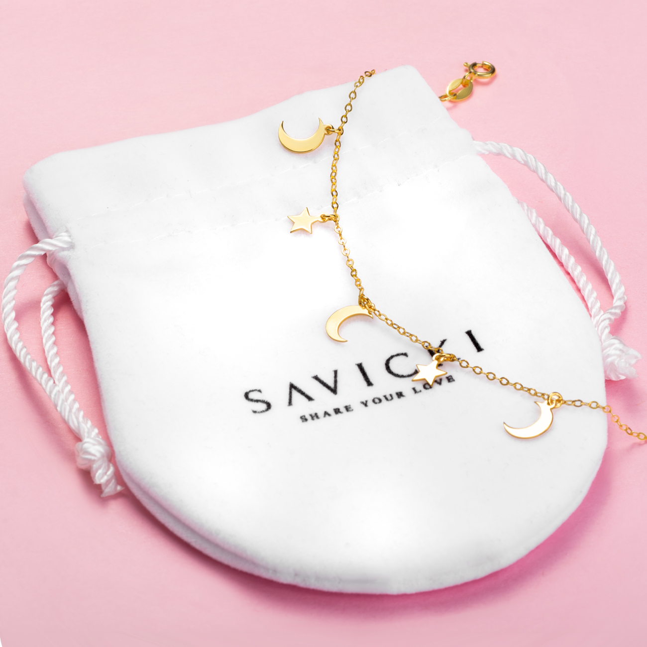 Bransoletka celebrytka gwiazdki Savicki: srebrna pozłacana