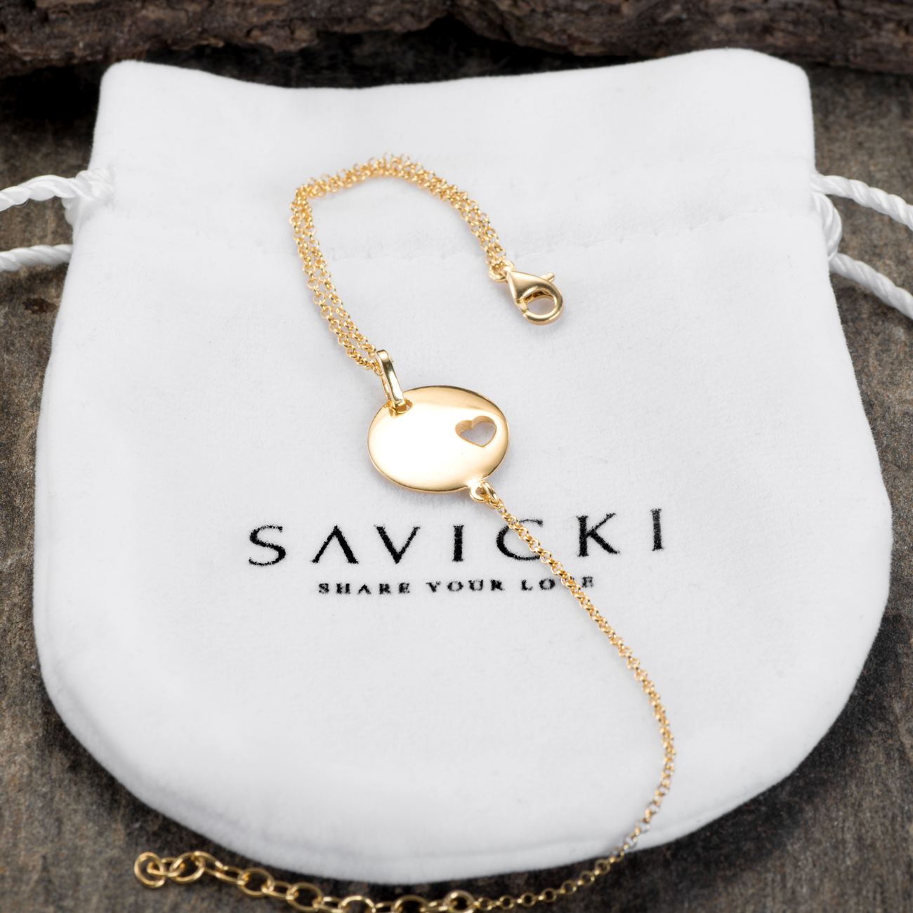 Bransoletka celebrytka koło Savicki: srebrna pozłacana