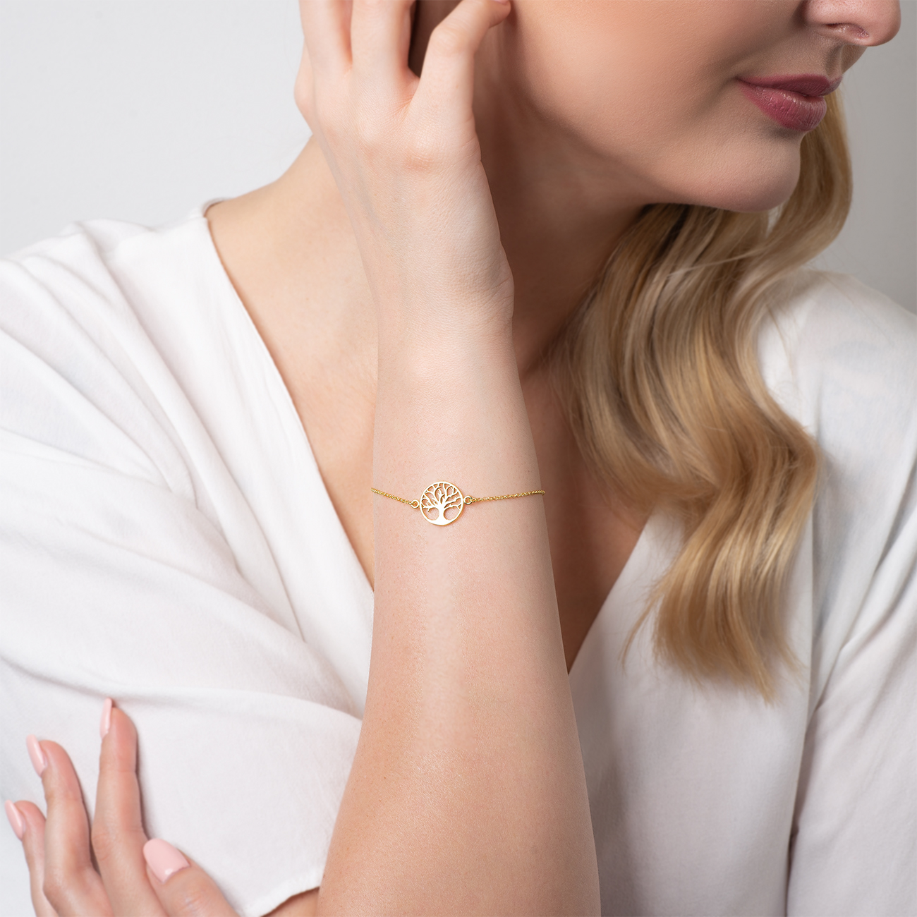 Bransoletka celebrytka drzewo życia Savicki: srebrna pozłacana - 5