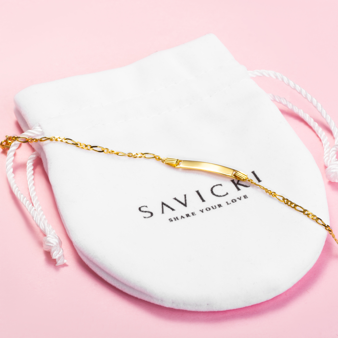 Armband Kette mit Anhänger Savicki: Silber Vergoldet - 4