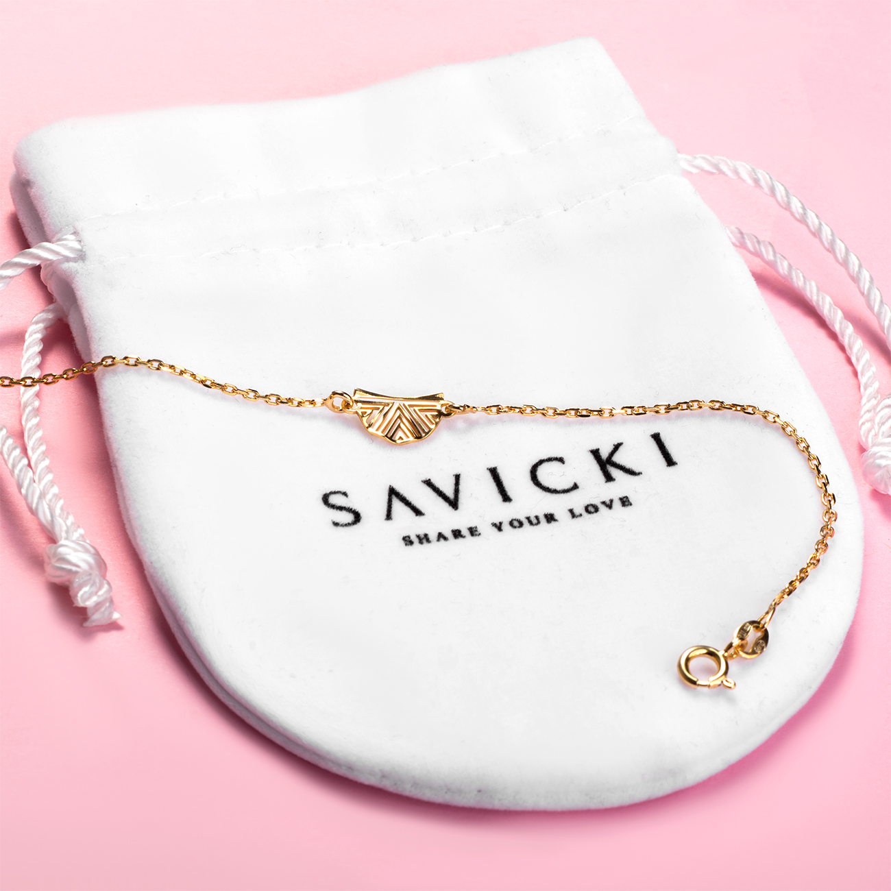 Bransoletka celebrytka Savicki: srebrna pozłacana - 4