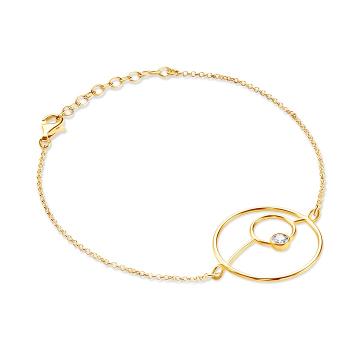 Bransoletka celebrytka Savicki: srebrna pozłacana, cyrkonia