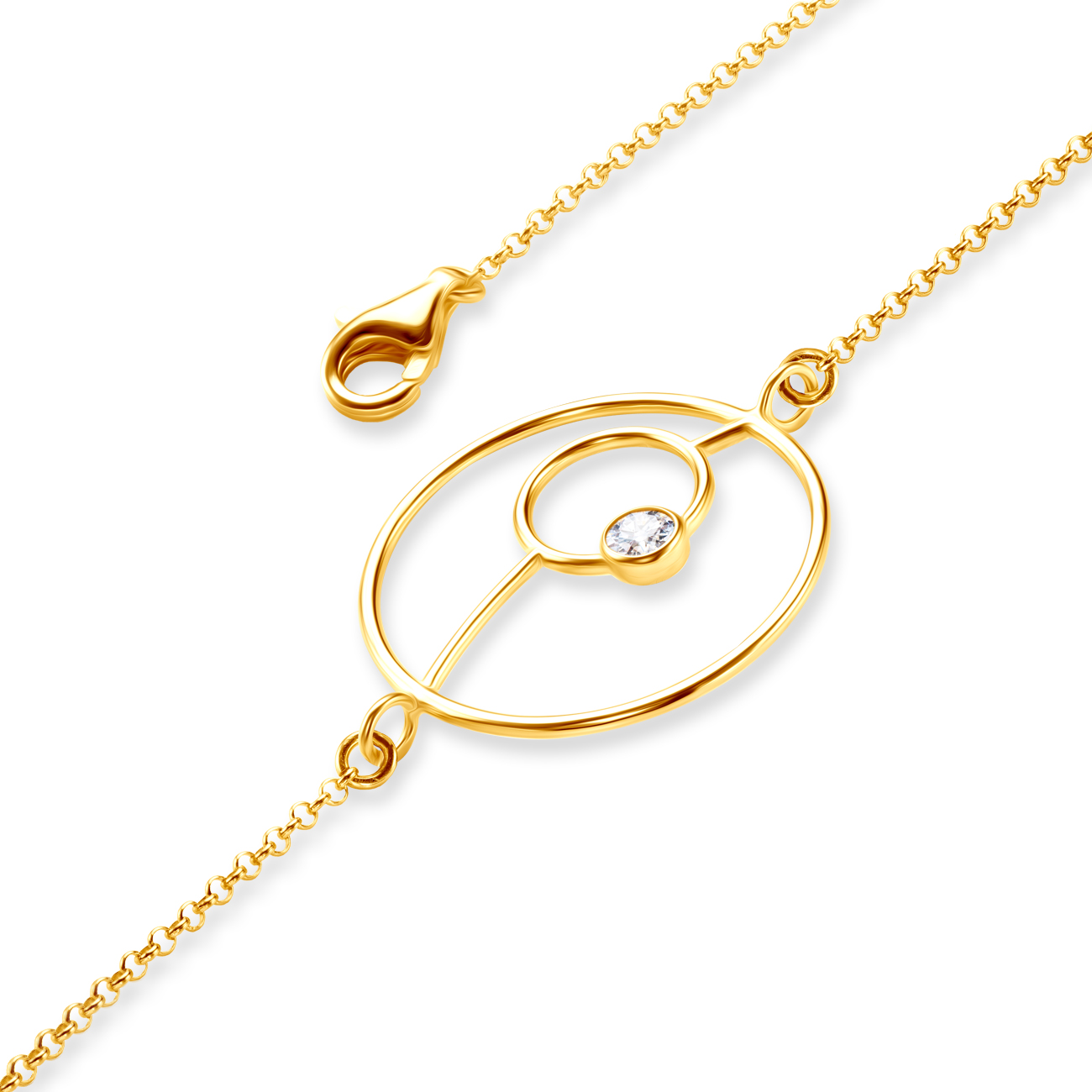 Bransoletka celebrytka Savicki: srebrna pozłacana, cyrkonia