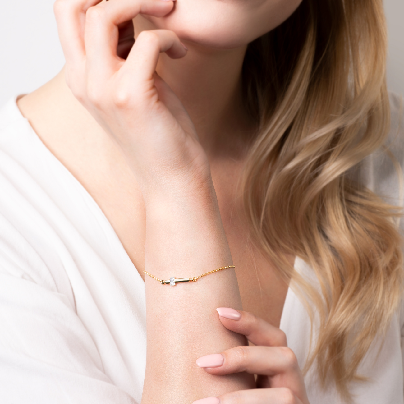 Bransoletka celebrytka Savicki: srebrna pozłacana, cyrkonia