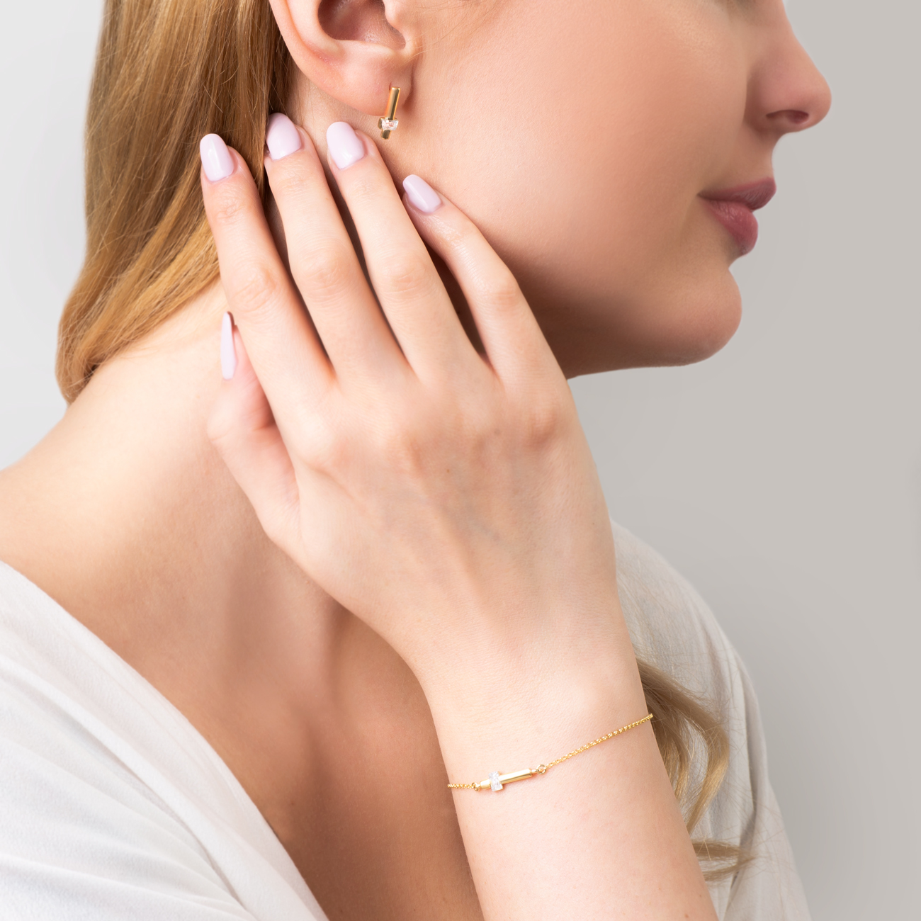 Bransoletka celebrytka Savicki: srebrna pozłacana, cyrkonia