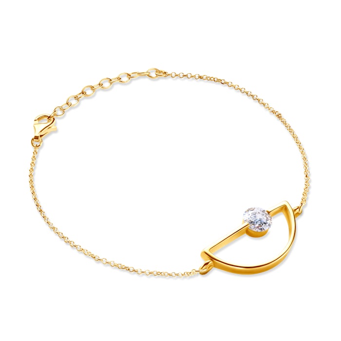 Bransoletka celebrytka Savicki: srebrna pozłacana, cyrkonia