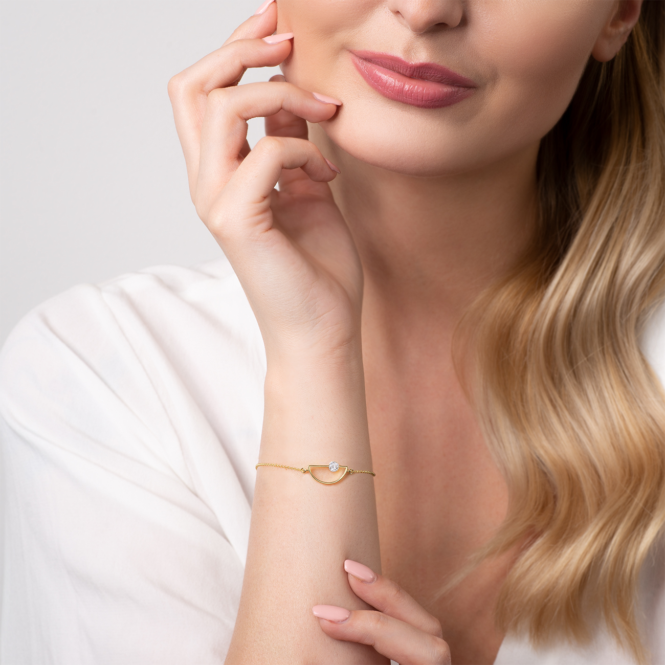 Bransoletka celebrytka Savicki: srebrna pozłacana, cyrkonia