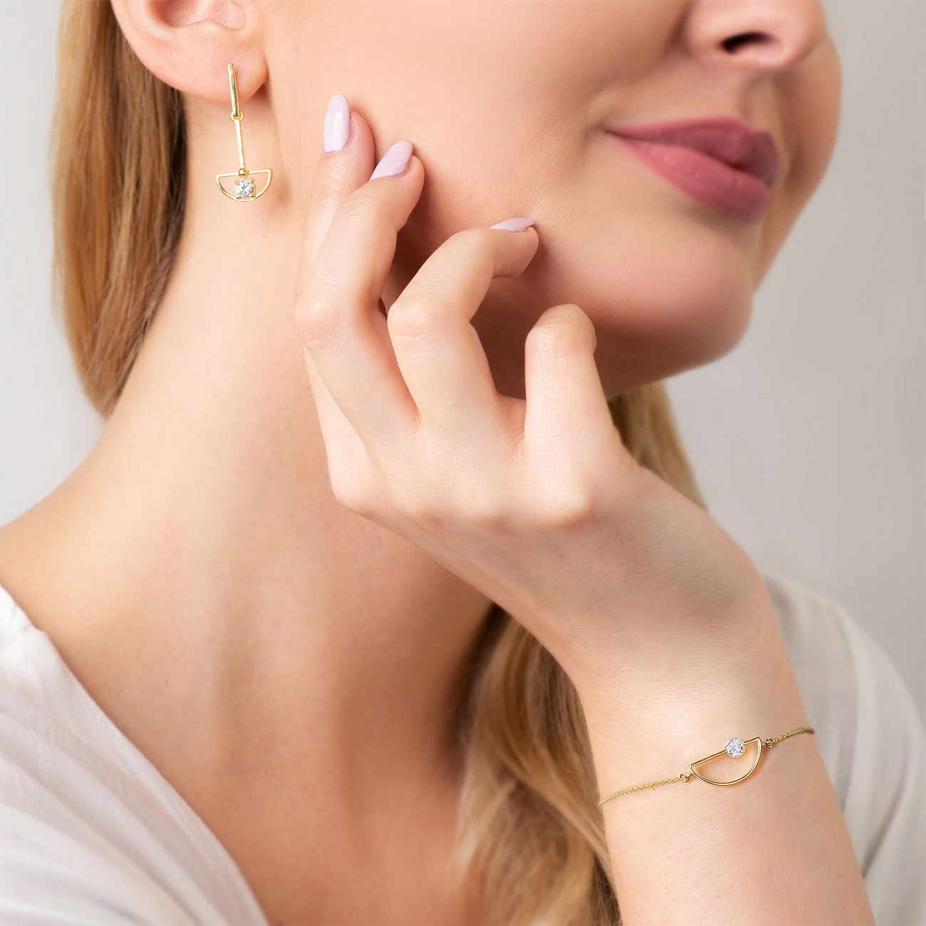 Bransoletka celebrytka Savicki: srebrna pozłacana, cyrkonia