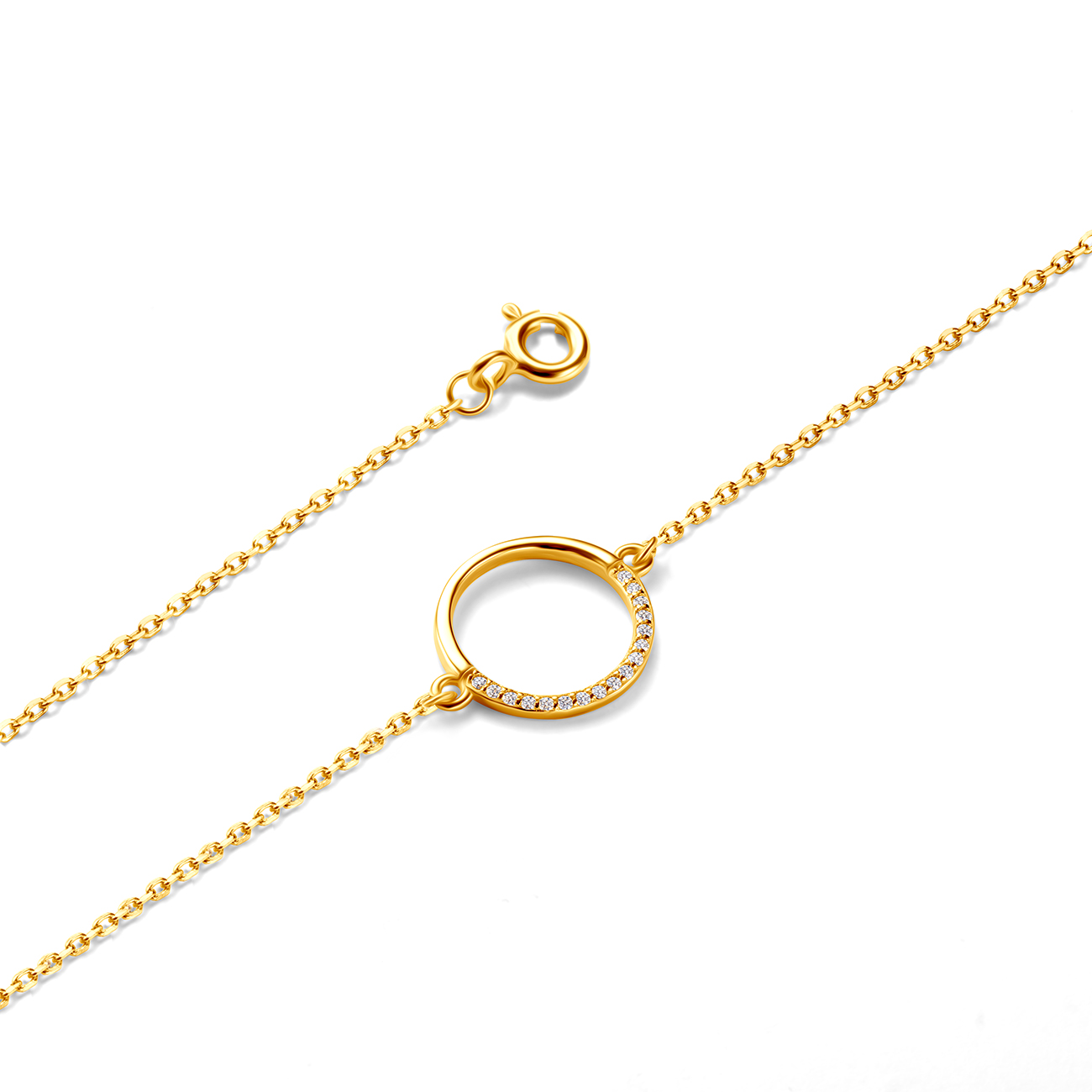 Bransoletka celebrytka Savicki: srebrna pozłacana, cyrkonie