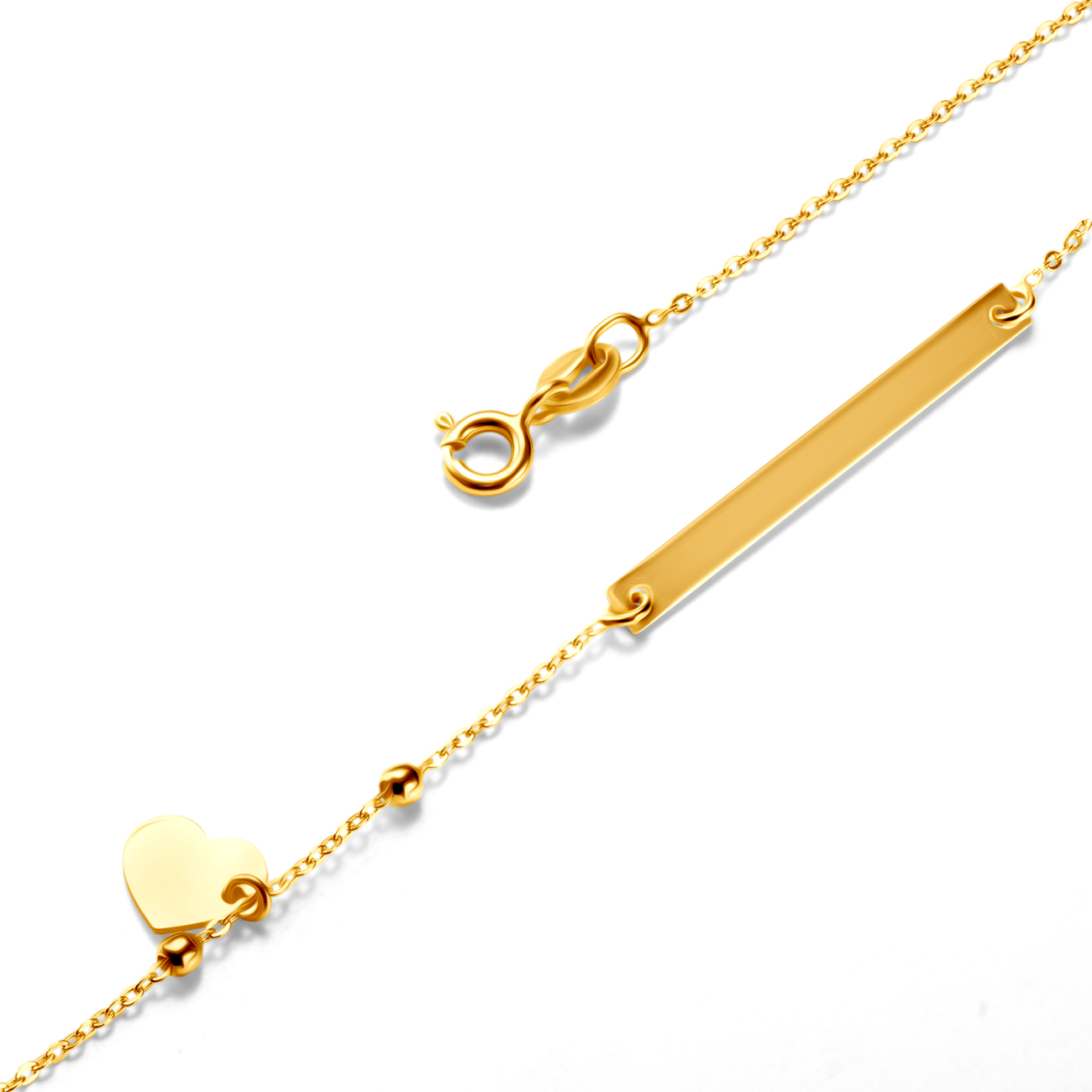 Bransoletka celebrytka serce Savicki: srebrna pozłacana - 3