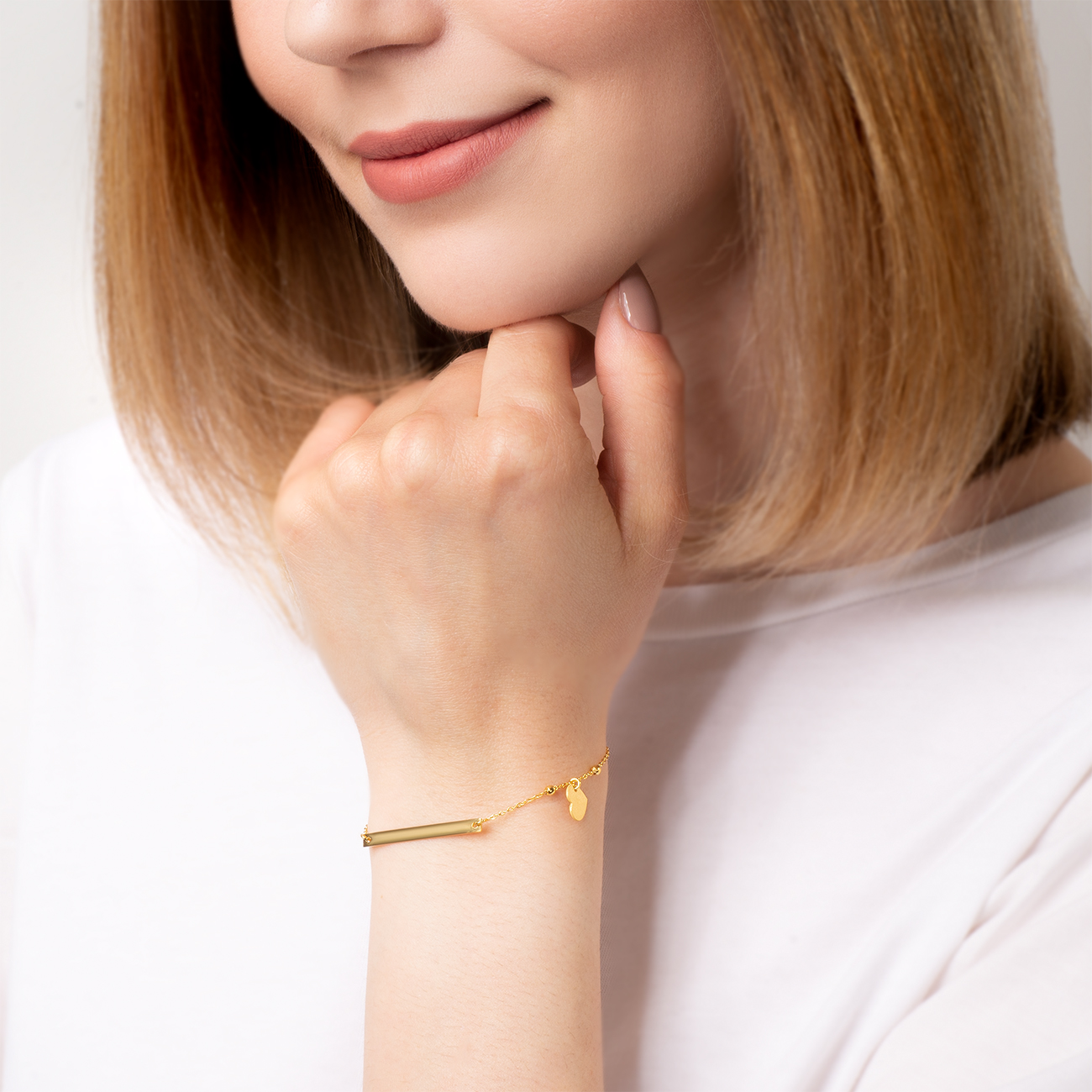 Bransoletka celebrytka serce Savicki: srebrna pozłacana - 5