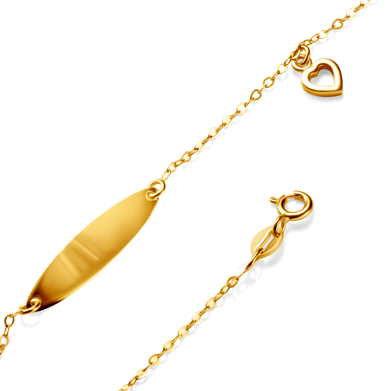 Bransoletka celebrytka serce Savicki: srebrna pozłacana - 3