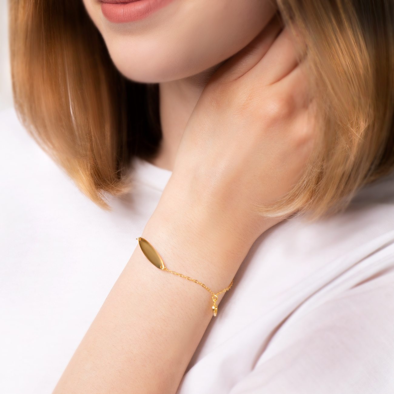 Bransoletka celebrytka serce Savicki: srebrna pozłacana - 6