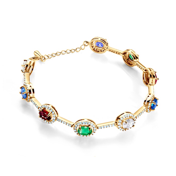 Náramok Swan Lake: biele zlato, diamanty