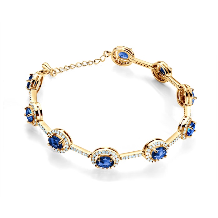 Náramok Swan Lake: žlté zlato, modré zafíry