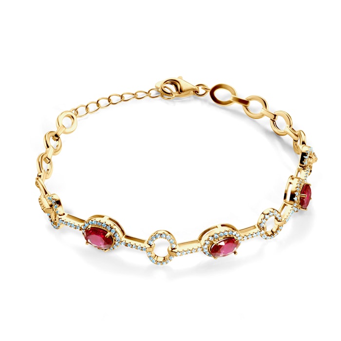 Bransoletka Swan Lake: żółte złoto, rubiny