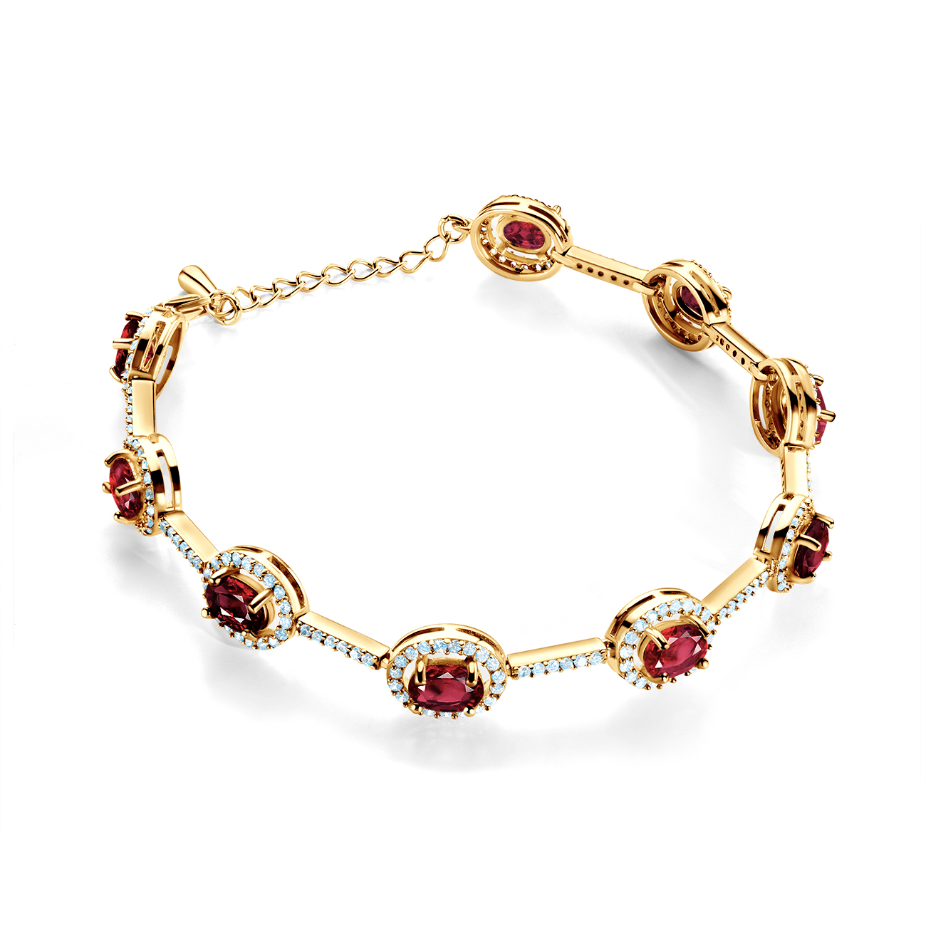 Bransoletka Swan Lake: żółte złoto, rubiny
