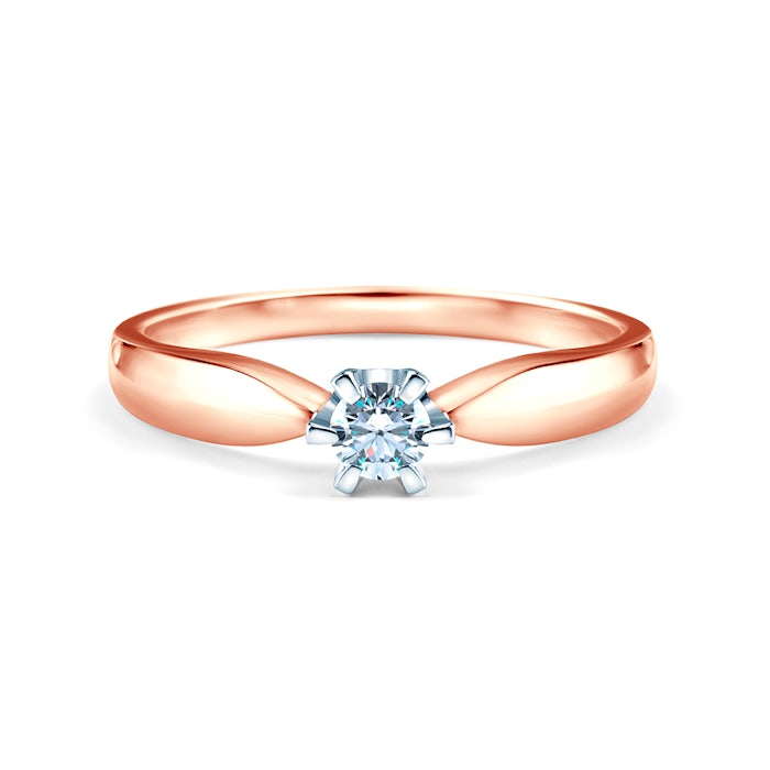 Zásnubný prsteň Triumph of Love: dvojfarebné zlato, diamant