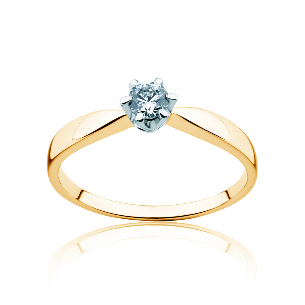 Zásnubní prsten Triumph of Love: dvoubarevné zlato, bílý safír